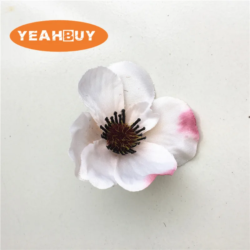 50Pcs 15Colors 7CM Artificial Silk Poppy Flower Heads For Wedding Decoration Hairpin Wreath DIY Accessories Festival Supplier