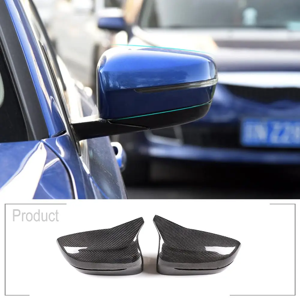 2x Real Carbon Rearview Mirror Cap Replacement Mirror housing For BMW 3 5 7 Series G20 G28 G30 6 Series GT