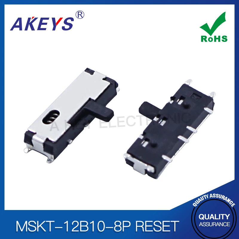 10pcs MSKT-12B10-8P Reset Dial Switch 8 feet Horizontal Patch 2 bands Positioning Post Wave Slide Mini
