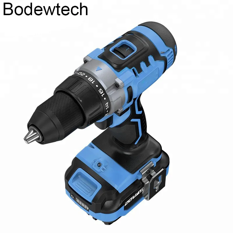 Imagem -03 - Bodewtech Bt372 Chave de Fenda Elétrica Furadeira Martelo sem Fio Bateria de Iões de Lítio de 20 Volts dc 2-polegada Velocidade