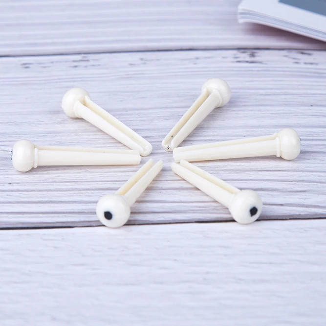 6pcs/lot 6 String Guitar Bridge Pins Plastic Bridge Pins Stringed Instruments Folk Acoustic Classic Guitar Accessories