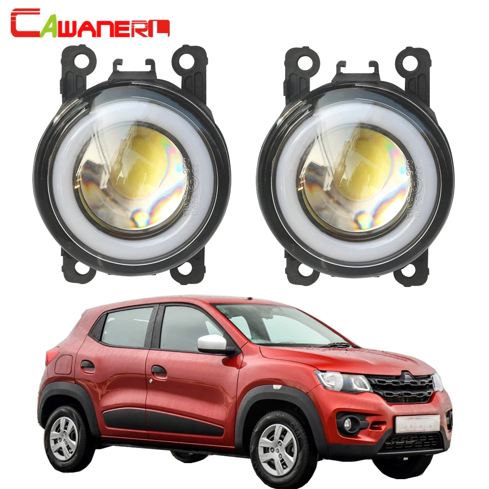 Cawanerl For Renault Kadjar Car 30W 3000LM LED Fog Light COB Angel Eye Daytime Running Light 12V 2015 2016 2017 2018