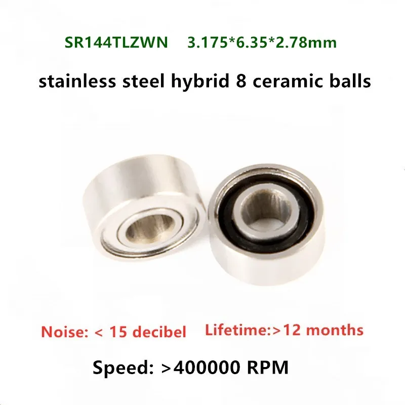 

10pcs high speed WH Sinol T3 Dental Handpiece bearing SR144TLZWN 3.175*6.35*2.78mm stainless steel hybrid ceramic ball bearings