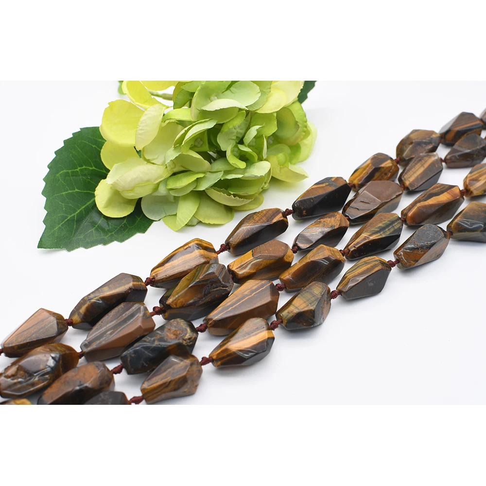 

25-35mm Natural Faced Tiger's eye Irregular Droplet shape stone Beads For DIY necklace bracelet jewelry make 15 "free delivery