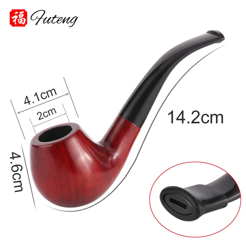 New Classic Creative Red Sandalwood Pipe Set Accessories 9MM Filter Solid Wood Dry Pipe Smoking Craft