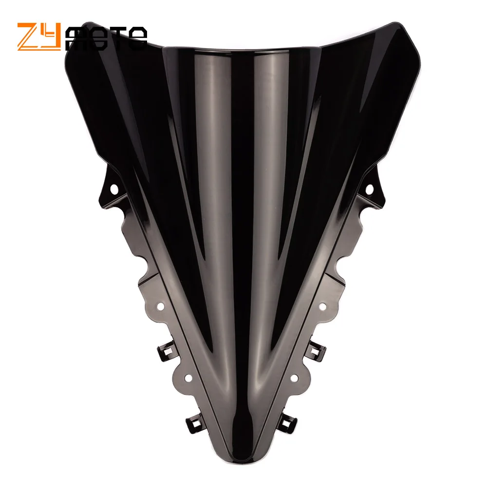 

Motorcycle Double Bubble Windshield WindScreen For Yamaha 2014 2015 2016 YZF R15 R 15 Black Clear YZFR15