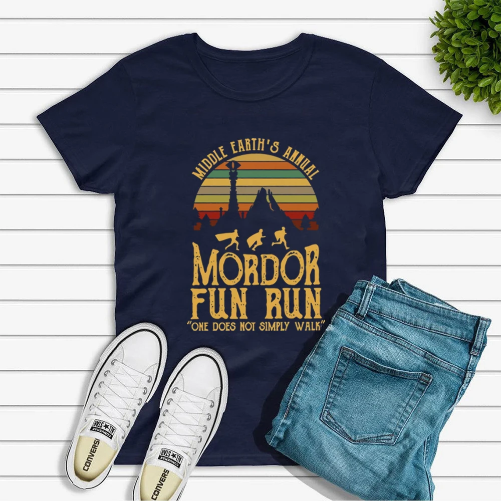 Middle Earth\'s Annual Mordor Fun Run Shirt Hobbit Shirt Book Lover Shirt Gift for Fan One Does Not Simply Walk Into Mordor Tee