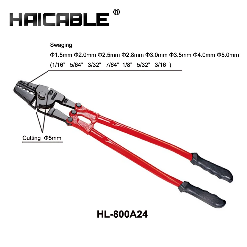 Swaging Crimping Tools HL-800A24 For 5 mm Wire Rope Cutting And 1/16\