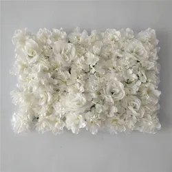 40x60CM White Silk Rose Flower Wall Artificial Flower for Wedding Decoration Flower Wall Romantic Wedding Home Backdrop Decor