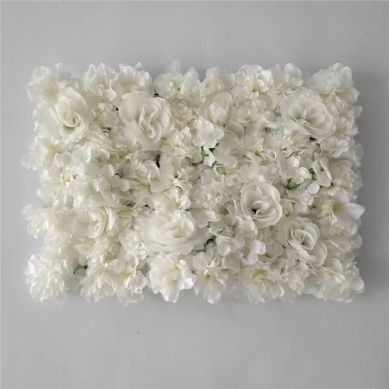 40x60CM White Silk Rose Flower Wall Artificial Flower for Wedding Decoration Flower Wall Romantic Wedding Home Backdrop Decor