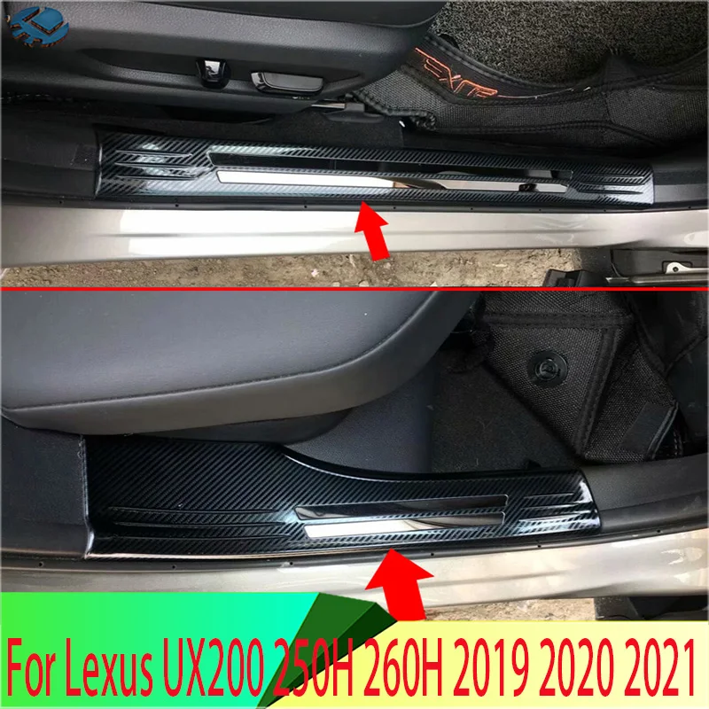 For Lexus UX200 250H 260H 2019 2020 2021 Stainless Steel Inner Inside Door Sill Panel Scuff Plate Kick Step Trim Cover Protector