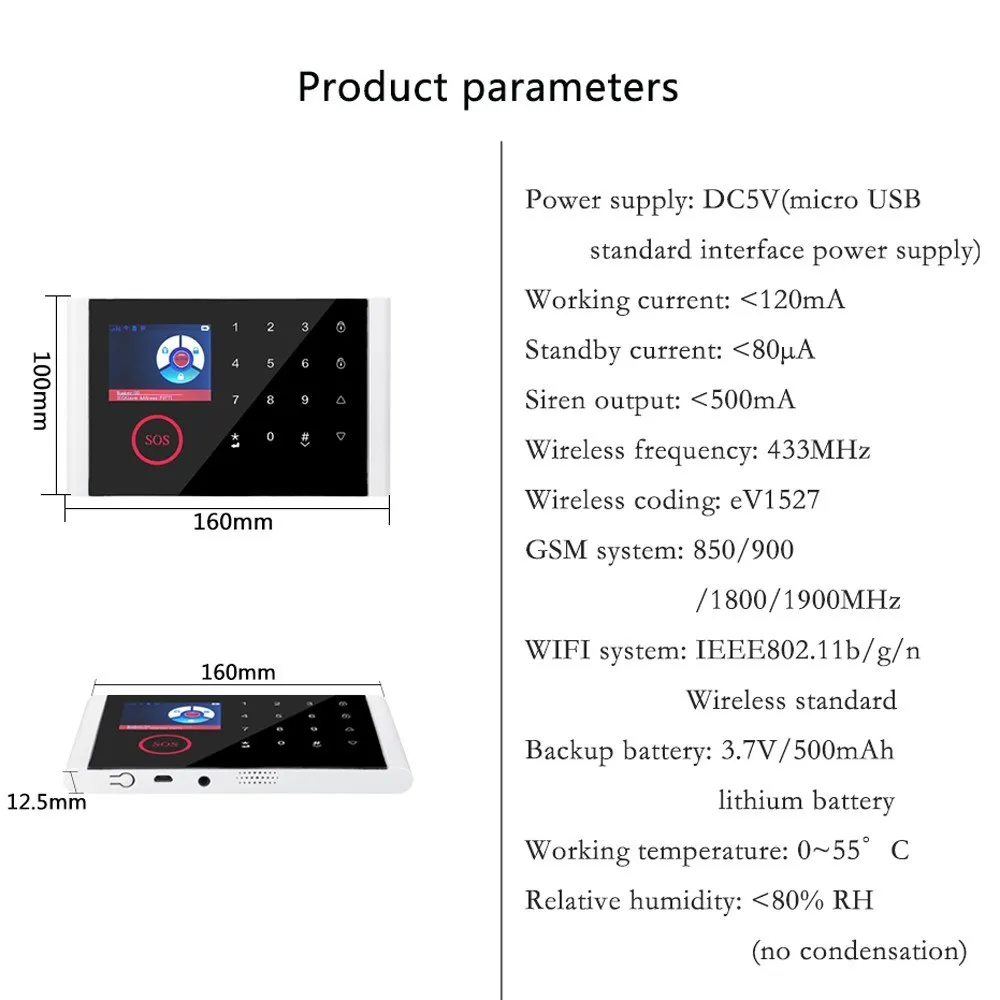 家庭用インテリジェント音声アラームシステム,c108,Wi-Fi,gsm,3 in 1,インテリジェントネットワーク,433mhz