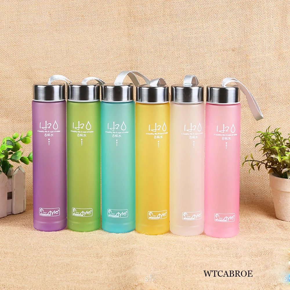 280ml My Eco-Friendly leak Proof Sports Plastic Water Bottle For Girls Portable Leak-proof Tour Hiking Jug Bottles Waterbottle