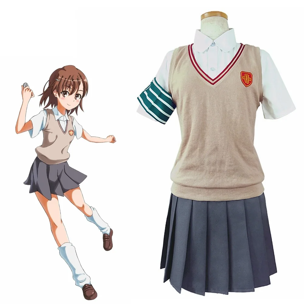 

Anime Cos A Certain Magical Index Misaka Mikoto Student Dress Suit Sets Uniform Cosplay Costumes Christmas Halloween Gift