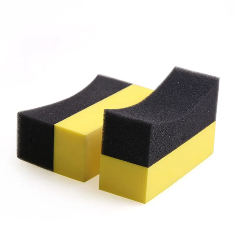 6 Pcs U-Shape Tire Waxing Polishing Sponge Pads Tyre Clean Brush for Auto Car Sponge Wax Applicator Pads