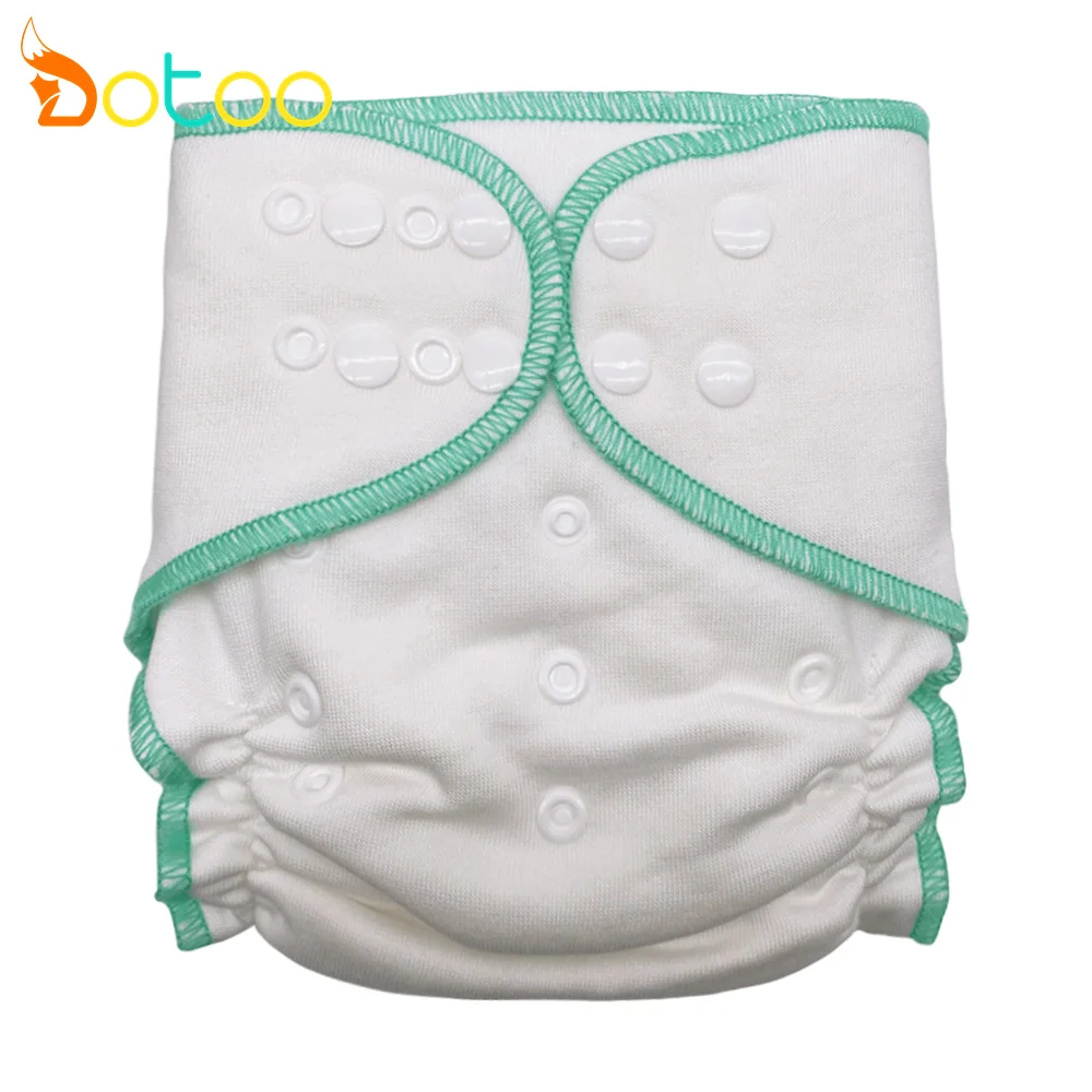 

Dotoo Green Edging Bamboo Cotton AI2 Diaper Cloth Diaper Double Row Snaps Washable Soft And Comfortable Nappy For 3-15KG Baby