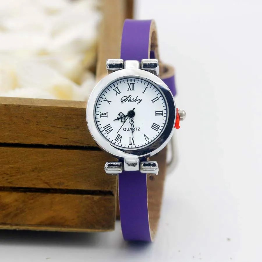 Shsby New Fashion Leather Strap Watch Female ROMA Silver Bracelet Watch Women Dress Watches Simple Student Watches