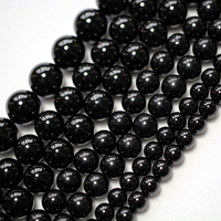 Natural Black Tourmaline 4mm 6mm 8mm 10mm Smooth Round Stone Loose Beads For Jewelry Making DIY Bracelets Necklace Strand