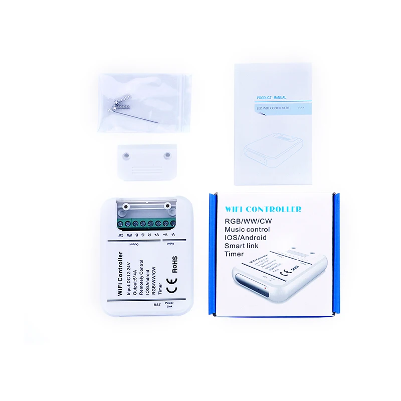 DC12-24V WiFi RGBWW LED Controller;  RGB+CCT RGBWW  Wifi Timer Controller;martphone APP Control Amazon Alexa Voice control