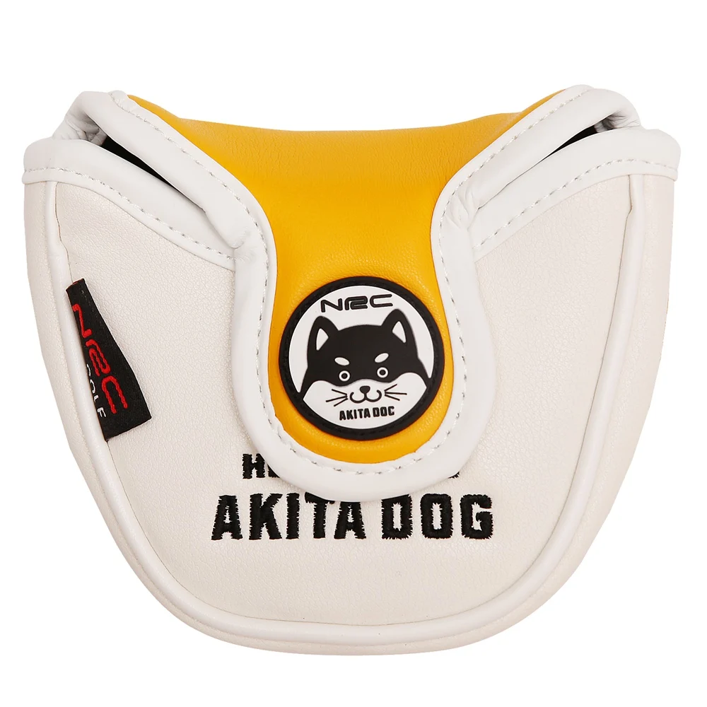 AKITA Dog PU Leather Golf Club, Driver FW Wood Head Cover, Blade Mallet Putter Cover, #1, #3, #5, #7