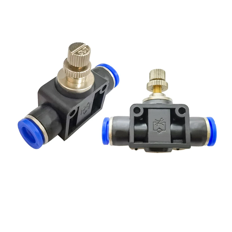 6PCS LSA8 8mm To 8mm Push In Quick Connector Air Pneumatic Speed Controller