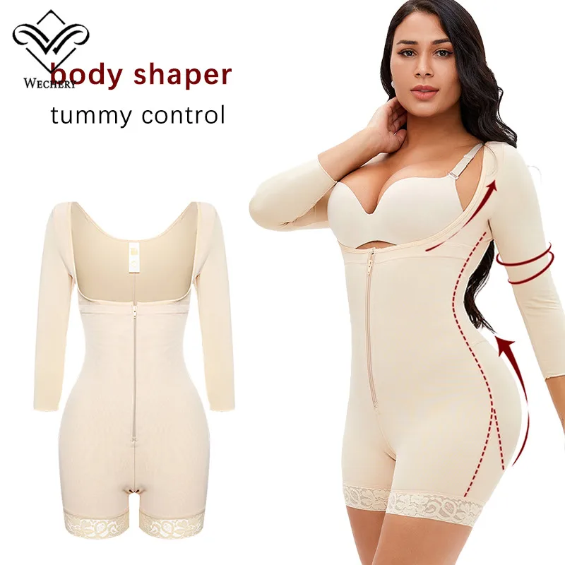 Shapewear Bodysuit Bodys Cintura Trainer Tummy Control Body Shapers Braço Shaper Zipper Plus Size Romper Emagrecimento Underwear S-6XL