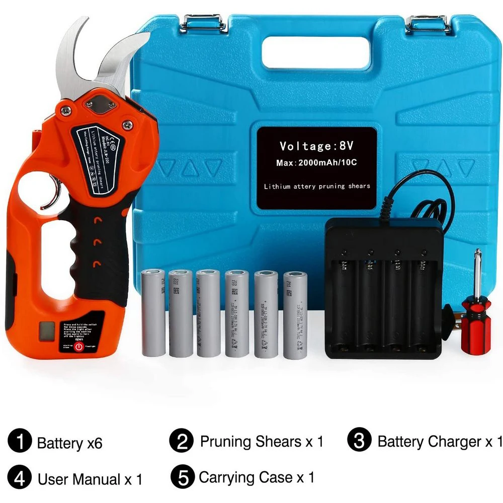 sem Fio Elétrico Pruner 8v 150w Pruner Shears 2ah Bateria de Lítio Árvore Elétrica Poda Tool Kit Profissional