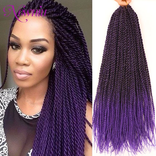 Imagen 2 del producto Extensiones de cabello torcido senegalés sintético, trenzas de cabello de ganchillo, cabello trenzado senegalés Ombre, caja de cabello trenzado de ganchillo, trenzas de cabello