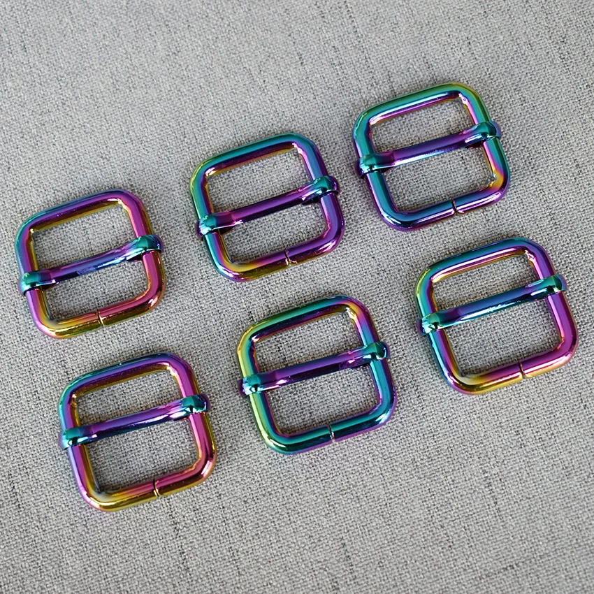 

100 Pcs/Lot 20mm Colourful Metal Adjuster Sliders Bag Dog Collar Belt Straps Garment Sewing Accessory Tri-Glides Strong Hardware