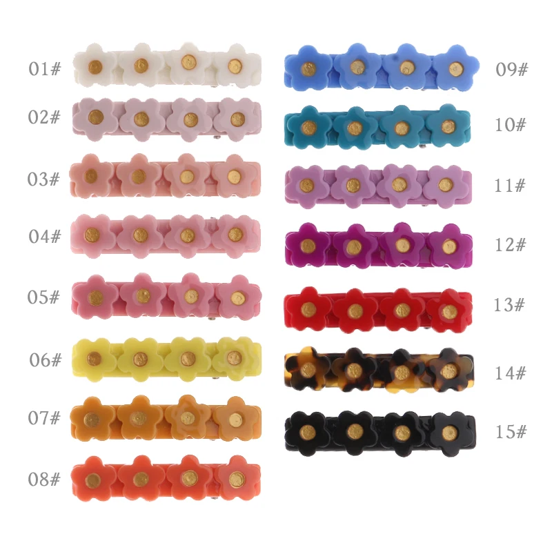 wholesale 38 colors ins hot sale flower candy color hair clips for girls kids hair accessories decorations