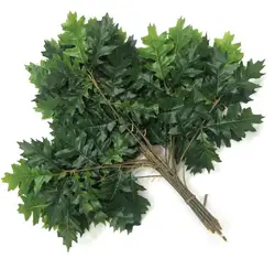 12pcs Artificial Oak Tree Leaves Flower Branch For Plant Wall Background Wedding Home Garden Hotal Office Bar Decorative