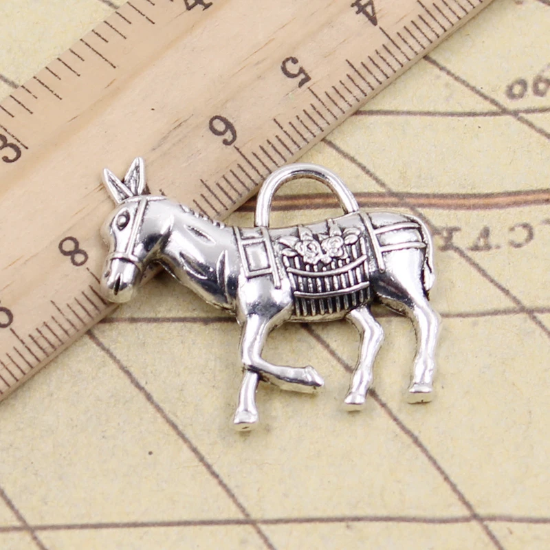 10pcs Charms donkey burro neddy jackass 33x30mm Tibetan Bronze Silver Color Pendants Antique Jewelry Making DIY Handmade Craft