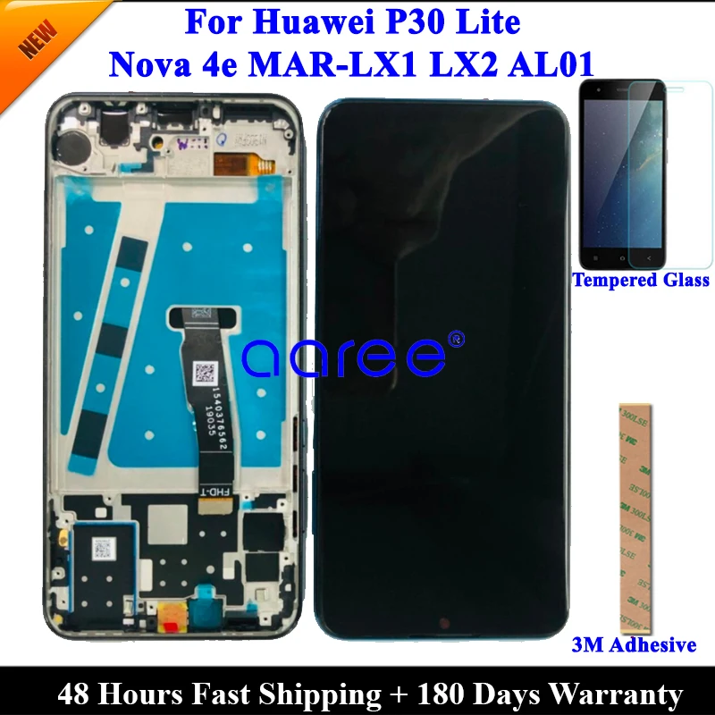 Tested LCD Display  For Huawei P30 Lite LCD For Huawei P30 lit Nova 4e  LCD Display LCD Screen Touch Digitizer Assembly