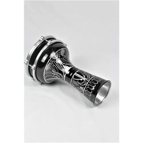 Authentic Music Black Tomtom Erzincan Embroidered Aluminum