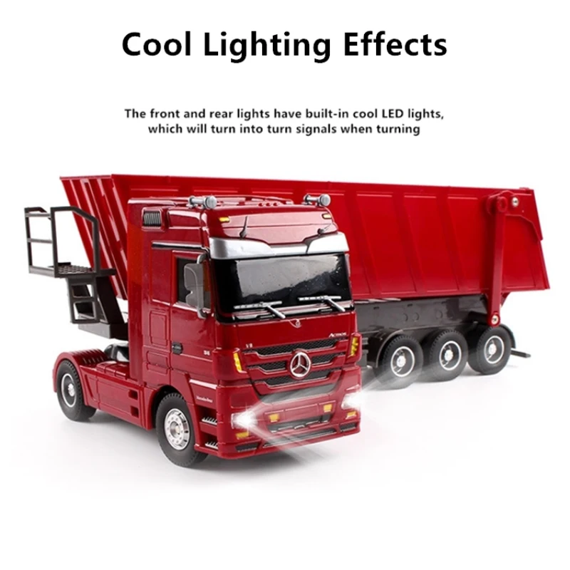 Simulazione di forma realistica RC Camion pesante Carico grande Secchio girevole da 45 gradi Effetto sonoro Giocattolo per camion RC completamente controllabile