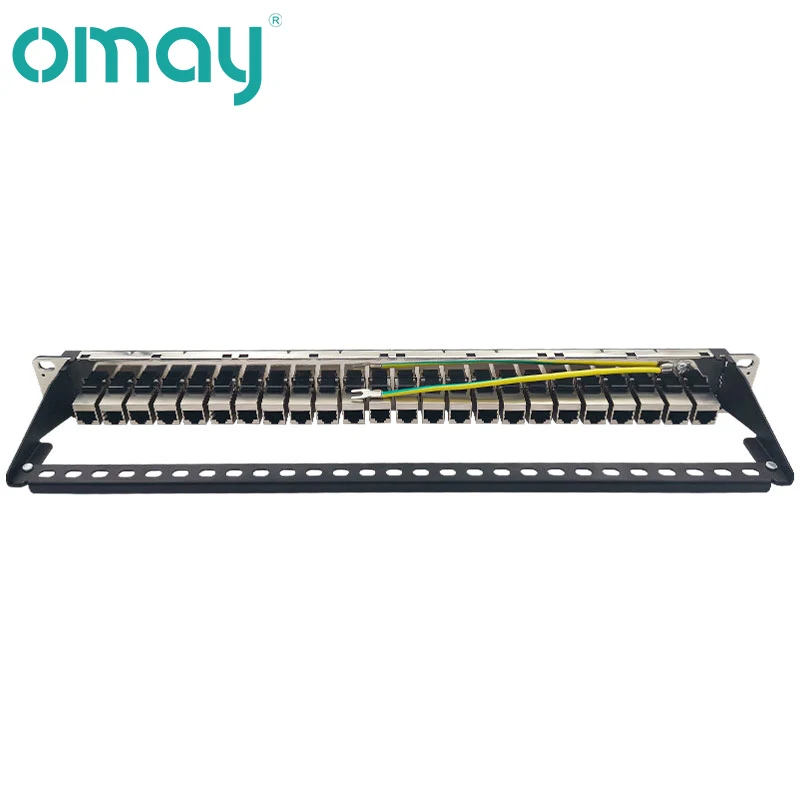 Imagem -06 - Escudo Patch Panel Conector Rj45 Aplicável a 19 Cabinet Network Cabo Rack Quadro de Distribuição Ethernet 24 Portas Cat6