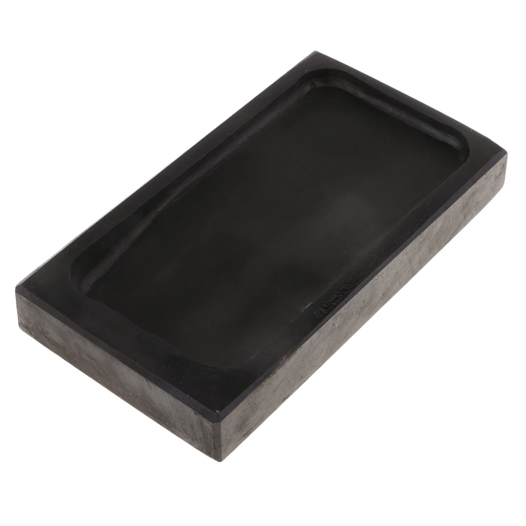 Black Rectangle Inkstone Ink Stone for Chinese Japanese Calligraphy and Painting Drawing Art Supplies