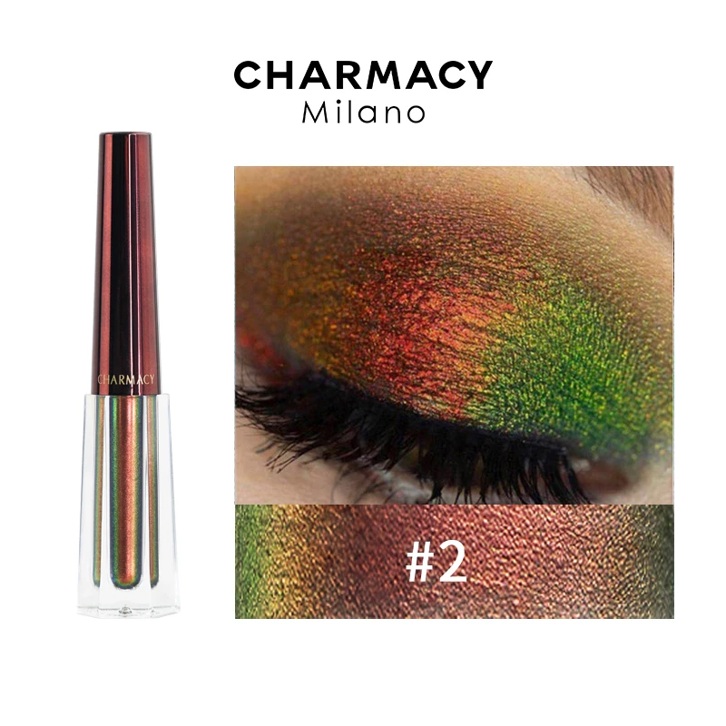 CHARMACY sombra de ojos líquida duocromo, sombras de ojos brillantes camaleón, líquido fácil de usar, maquillaje de fiesta, cosmética de belleza