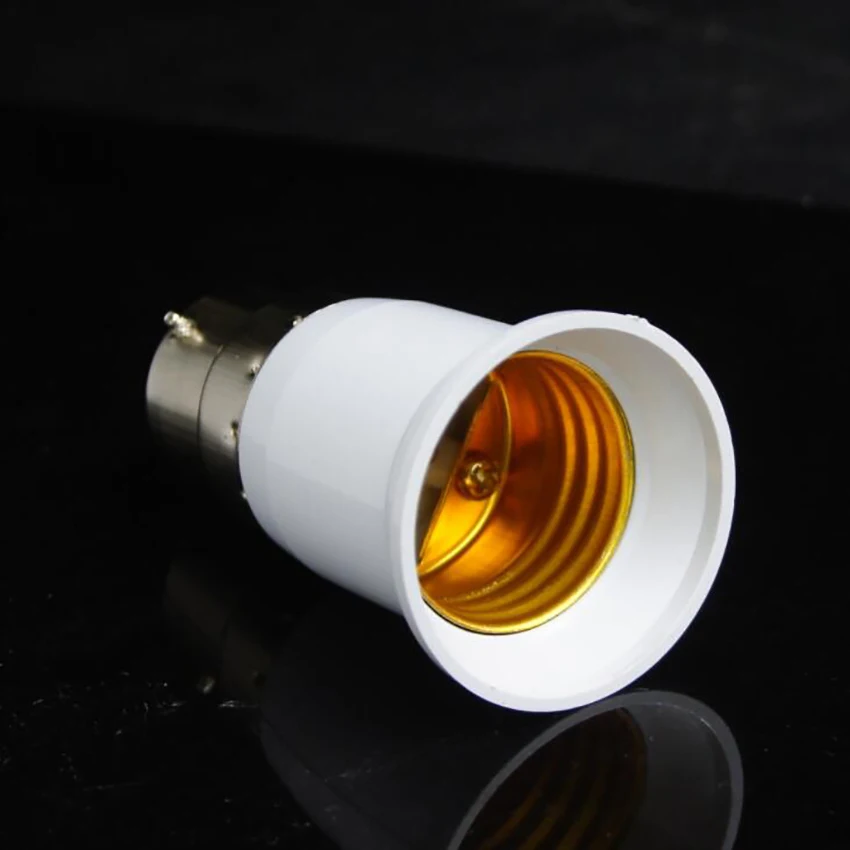 Adapter gniazda światła B22 na E27 Podstawa konwertera Aluminiowy uchwyt żarówki Adapter konwertera do żarówki LED, obudowa PC