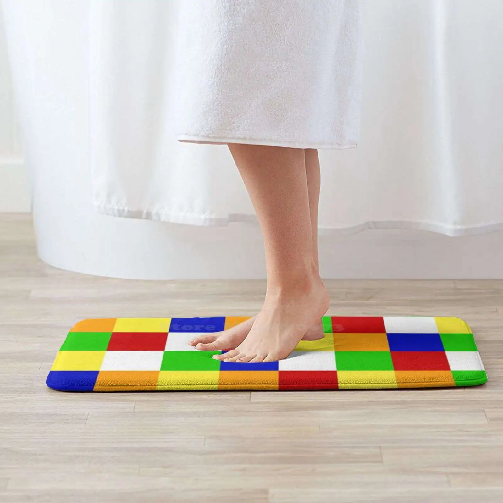 Soft Cushion Home Carpet Door Mat Car Rug Black White Chess Square Cubes Puzzles Board Games Nerd School Student Players