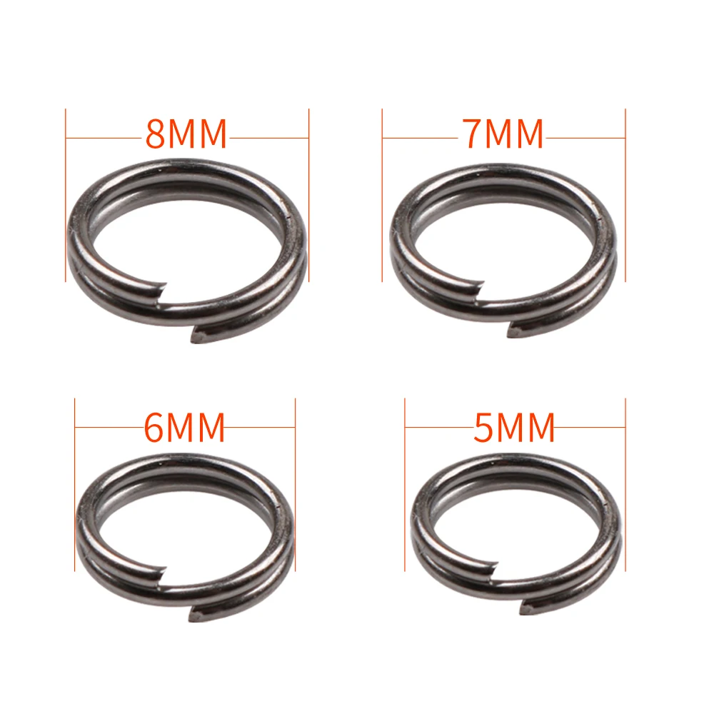 100pcs/lot Diameter 7mm Stainless Steel Fishing Connector Steel Split Ring Stainless Linking Fishing Ring Lure Accessory