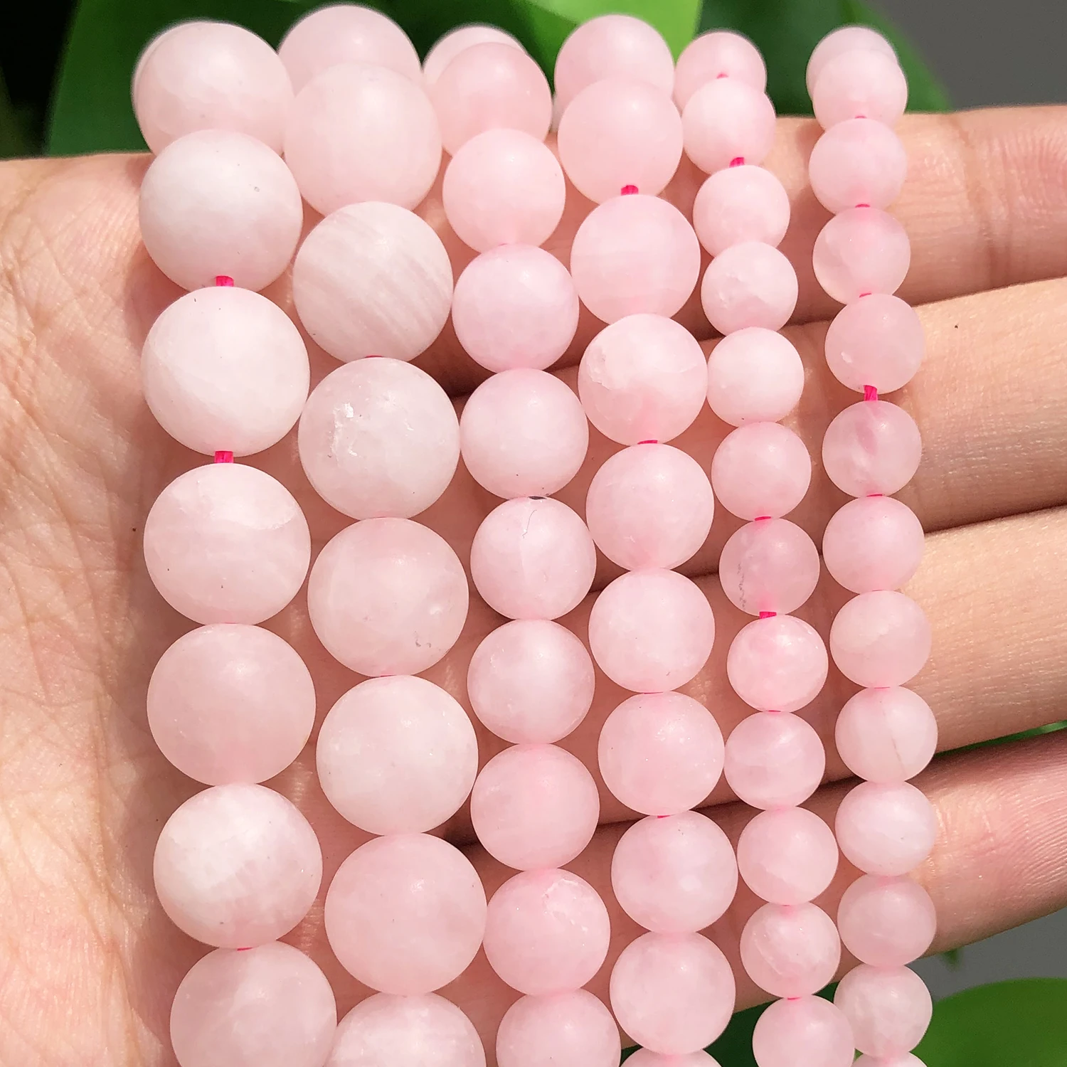 Natural Matte Pink Quartz Stone Dull Polished Loose Round Beads for Jewelry DIY Bracelet Earrings Accessories 15\'\' 4 6 8 10mm