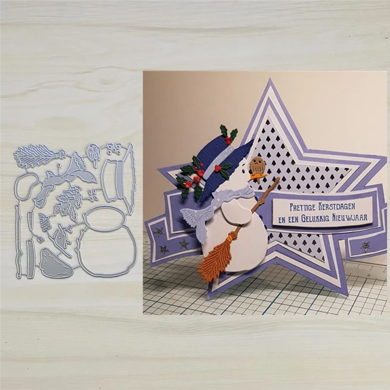 

Snowman Star Broom Hat Metal Cut Dies Stencils for Scrapbooking Stamp/Photo Album Decorative Embossing DIY Paper Cards