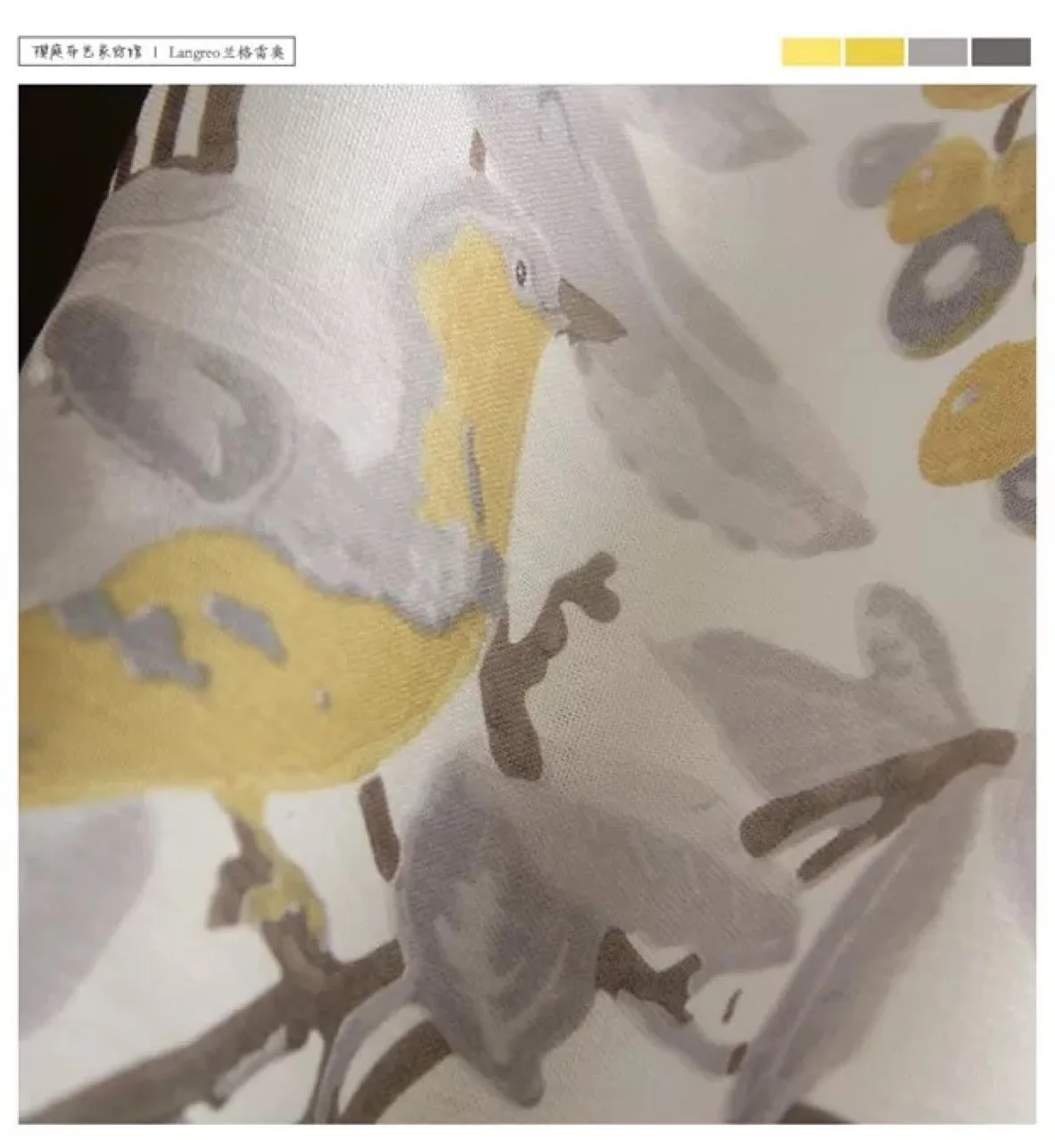 New American Pastoral Country Vorhang aus bedruckter Stoff aus Baumwolle und Leinen, graue Loquat-Vogelvorhänge für Wohnzimmer, Esszimmer, Schlafzimmer – Detail 6
