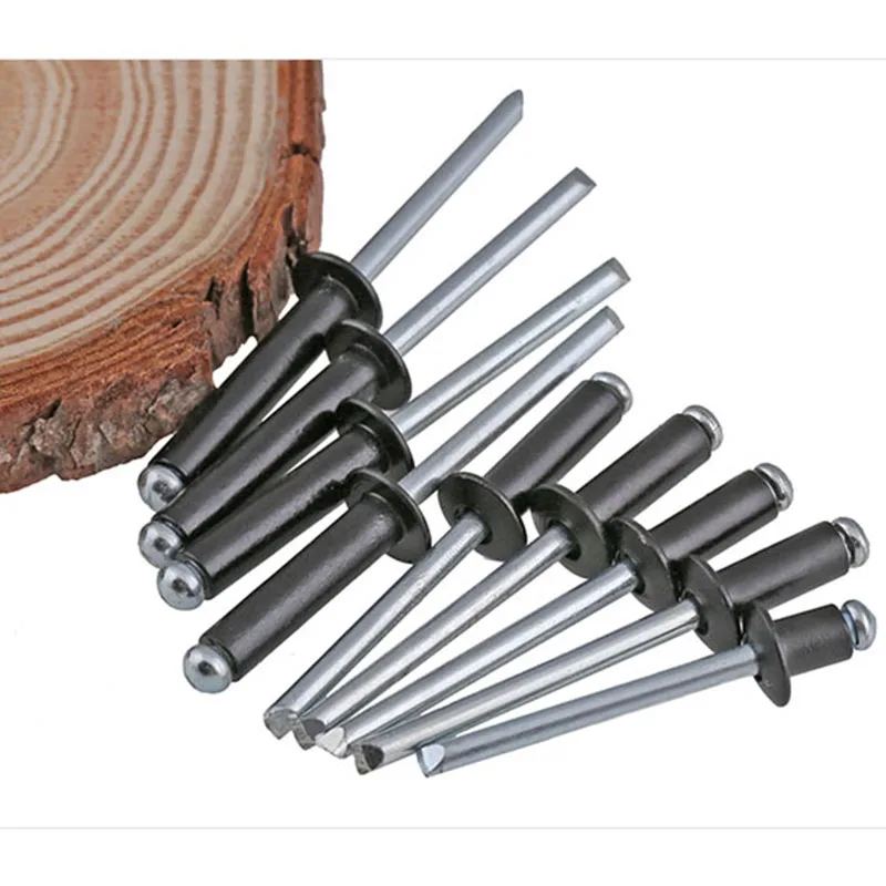 Black Aluminium Dome Round Head Pop Open Hollow Pull Blind Rivets Decoration Nail Rebite Bolt Dropper Self-plugging Rivet