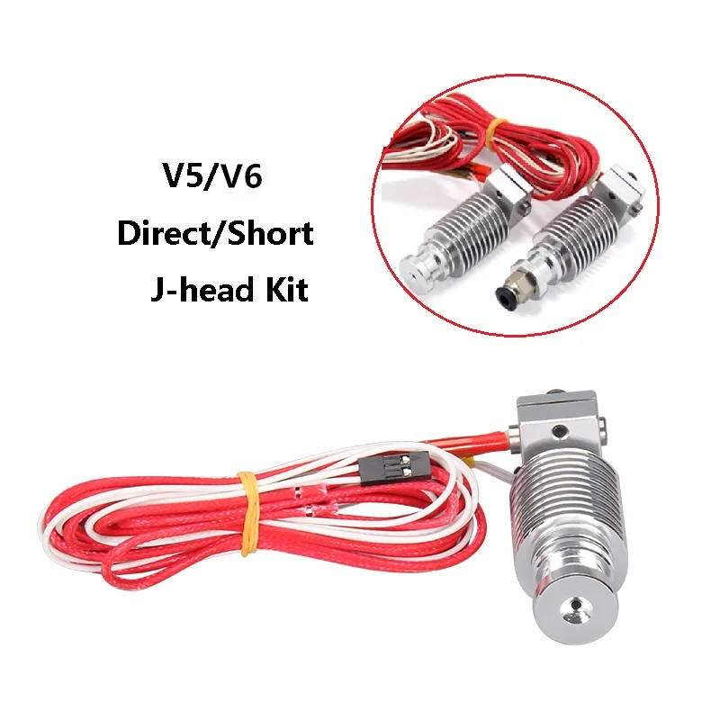 메가 1 세트 E3D V5/V6 J-헤드 핫 엔드 압출기 키트, 12V/24V 40W 원격 보우덴/직접 압출 1.75/3mm 0.4mm 노즐 3D 프린터 부품