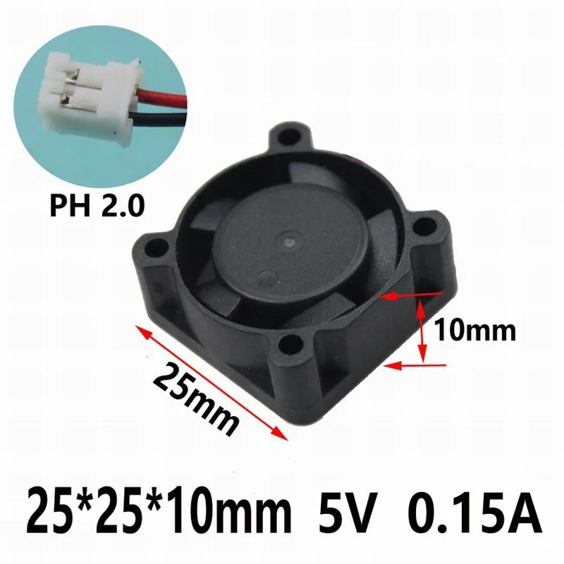 

Gdstime 500 Pcs Wholesale 5V DC 25x25mm Micro Laptop Radiator 25mm x 10mm Heatsink Mini Fan Cooling Cooler 2 Pin 2.0 fan
