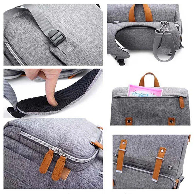 Lequeen Travel bag Diaper bag Backpack Thermos bag Portable Mummy bag pure color Baby nursing bag Buckle style Bebe accessories