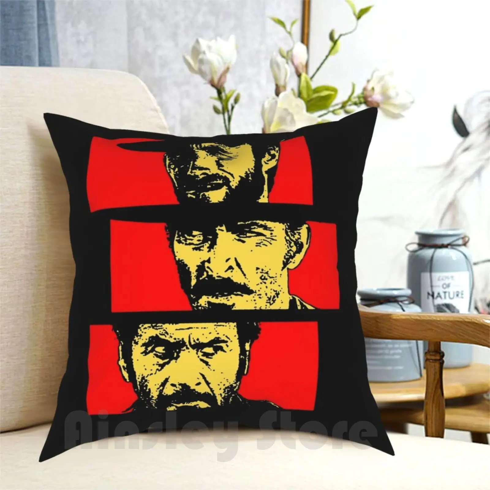 Cult Pillow Case Printed Home Soft Throw Pillow Cult Movie Retro Vintage Movie Film Clint Eastwood A Fistful Dollars