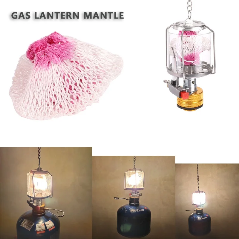 10pcs Gas Lantern Mantles Outdoor Camping Kerosene Gas Lamp Cover Durable Mesh Camping Lamp Pressure Lamp Mantles Spare Parts